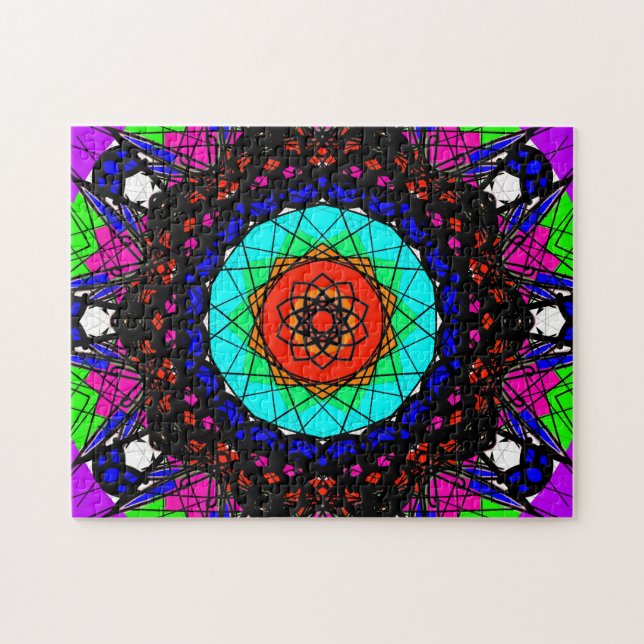 Farbenfrohe Visionary Mandala Puzzle (Horizontal)