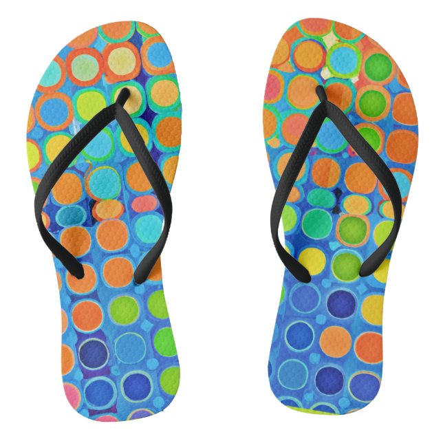 Farbenfrohe Vivid Elegance Stilvolles Muster Flip Flops (Fußbett)