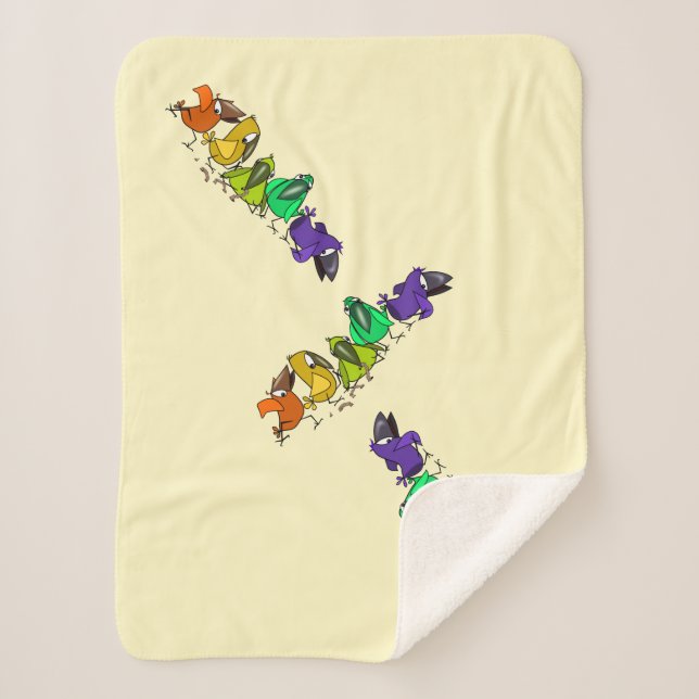 Farbenfrohe Vögel Baby Sherpa Blanket Sherpadecke (Vorderseite)