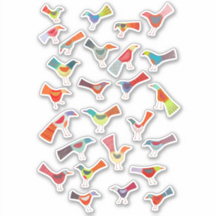 Farbenfrohe Vögel Dinge maßgeschneidert Vinyl Stic Aufkleber