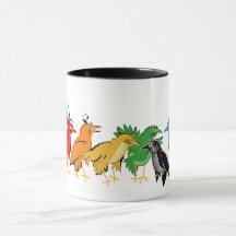 Farbenfrohe Vögel einer Feder