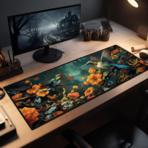 Farbenfrohe Vögel im Garten Schreibtischunterlage