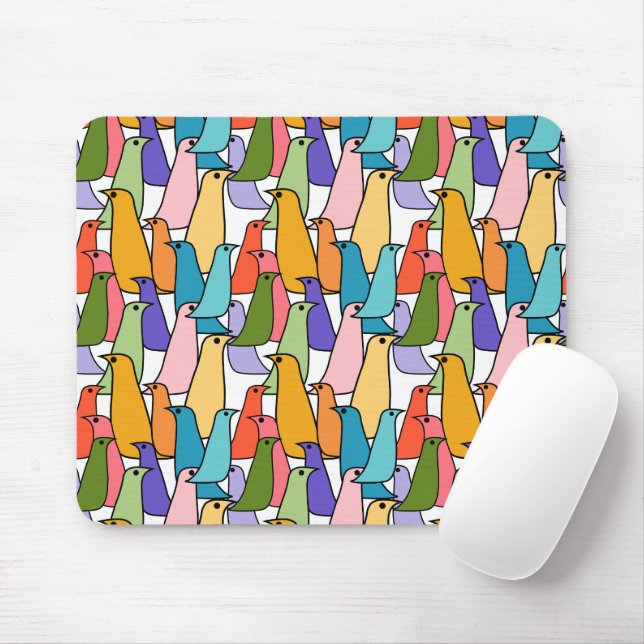 Farbenfrohe Vögel Mousepad (Mit Mouse)