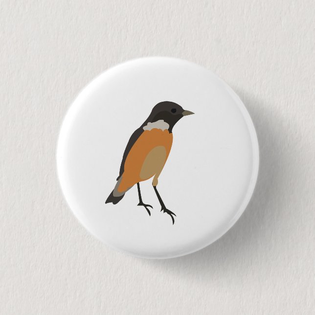 Farbenfrohe Vögel Songbird Button (Vorderseite)