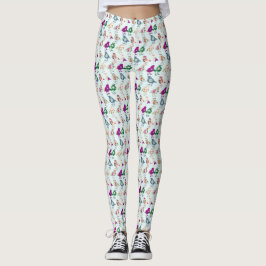 Farbenfrohe Vögel überdrucken Leggings