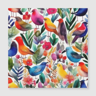 Farbenfrohe Vögel und Blume Einladung