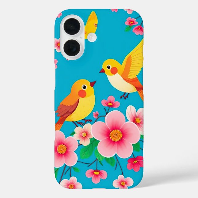 Farbenfrohe Vögel unter Atemberaubenden Blume Case-Mate iPhone Hülle (Rückseite)