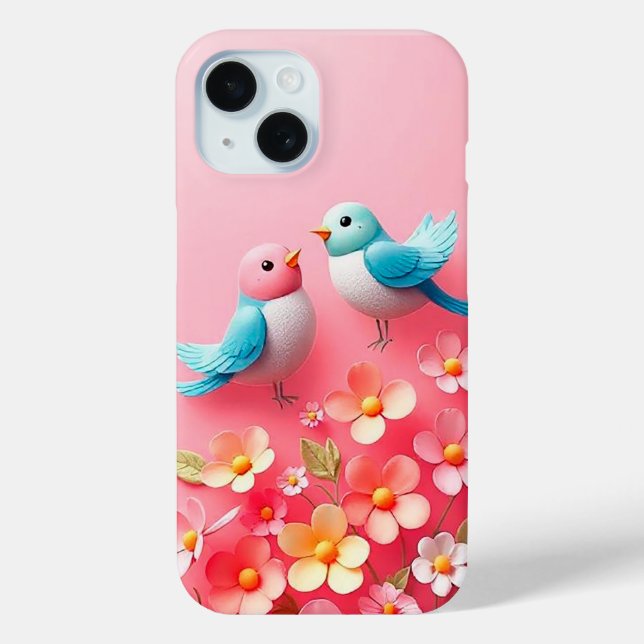 Farbenfrohe Vögel unter Atemberaubenden Blume Case-Mate iPhone Hülle (Rückseite)