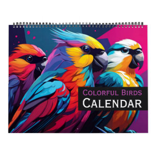 Farbenfrohe Vogelkalender Kalender