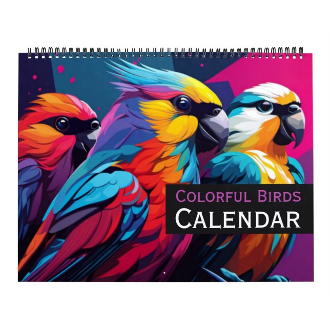 Farbenfrohe Vogelkalender Kalender (Titelbild)