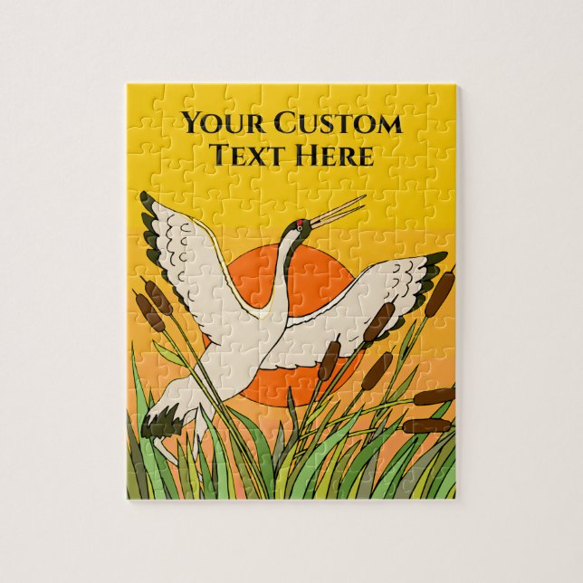 Farbenfrohe Vogelkunst mit Korbflecken und Sonnenu Puzzle (Vertikal)