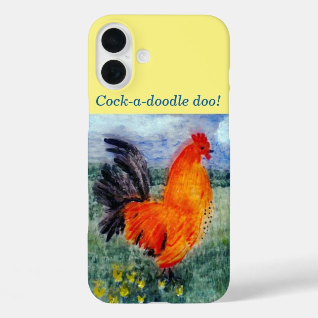 Farbenfrohe Vogelkunst-Rooster-Hühner Case-Mate iPhone Hülle (Rückseite)