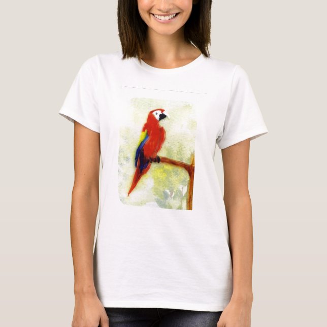 Farbenfrohe Vogelmalerei T-Shirt (Vorderseite)