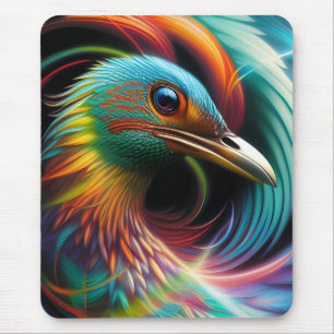 Farbenfrohe Vogelpfauenfedern Mousepad