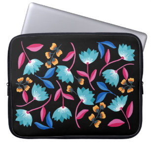 Farbenfrohe Volkskunst Blumen Laptopschutzhülle