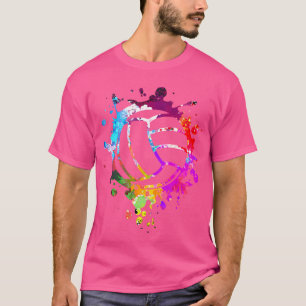 Farbenfrohe Volleyball Colorsplash Ball Beach Voll T-Shirt