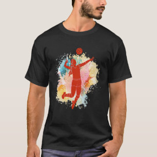 Farbenfrohe Volleyball für Teen Girls Volley Ball  T-Shirt