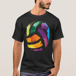 Farbenfrohe Volleyball Niedlich Colorsplash Ball-G T-Shirt