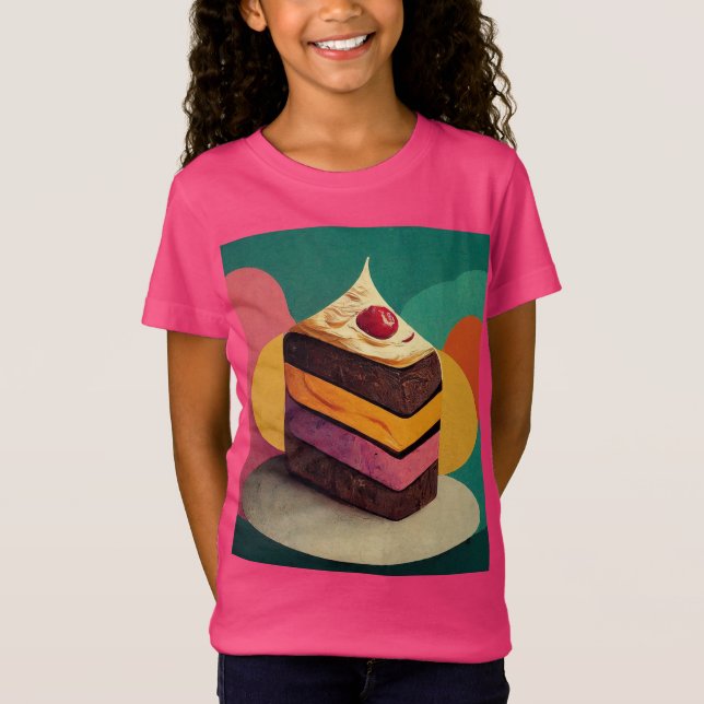 Farbenfrohe, vom Kuchen entworfene Jersey T-Shirt (Vorderseite)