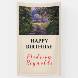 Farbenfrohe Waldlichtblüte Lila Gelbgrün Banner