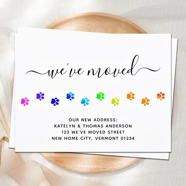 Farbenfrohe Wanderpfähle Personalisiert bewegen Ankündigungspostkarte (Von Creator hochgeladen)