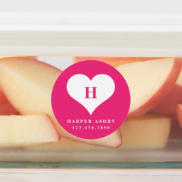 Farbenfrohe, wasserdichte Bezeichnung des Herzens  Etiketten