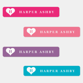 Farbenfrohe, wasserdichte Bezeichnung des Herzens  Etiketten