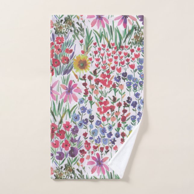 Farbenfrohe Wasserfarbe Botanik Boho Garden Handtuch (Handtuch)