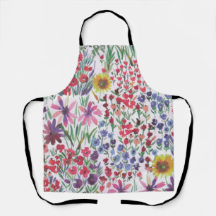 Farbenfrohe Wasserfarbe Botanik Boho Garden Schürze