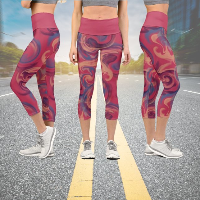 Farbenfrohe Wasserfarbe Capri Leggings (Von Creator hochgeladen)