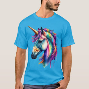 Farbenfrohe Wasserfarbe Einhorn T-Shirt