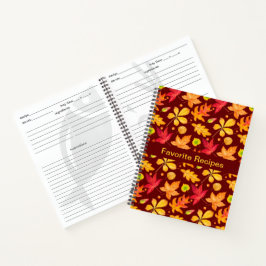 Farbenfrohe Wasserfarbe Herbst Blätter Rezept Notizbuch