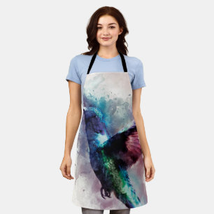 Farbenfrohe Wasserfarbe Hummingbird Schürze