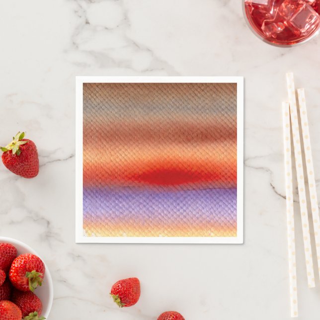 Farbenfrohe Wasserfarbe Sonnenuntergang Serviette (Beispiel)