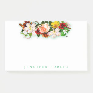 Farbenfrohe Wasserfarben Blumen Schöne Blume Rose Post-it Klebezettel