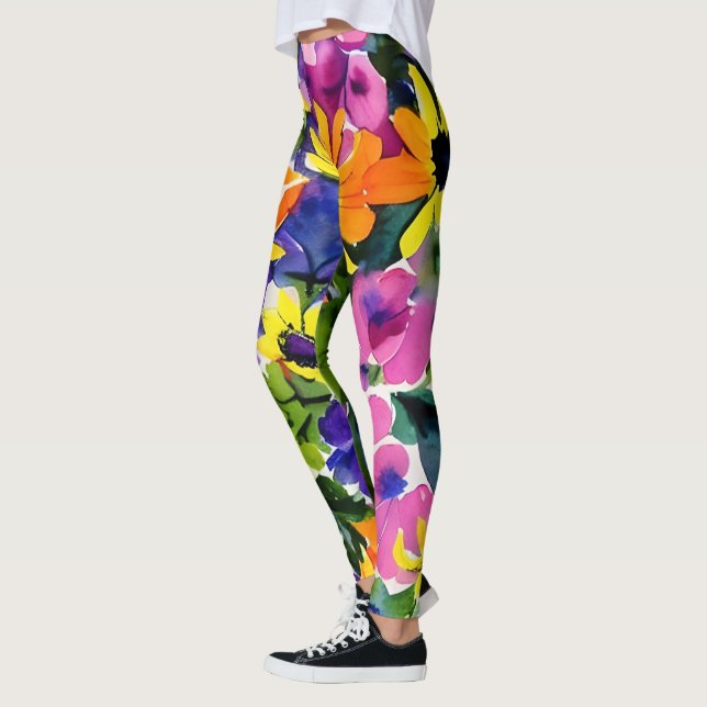 Farbenfrohe Wasserfarben Leggings (Links)