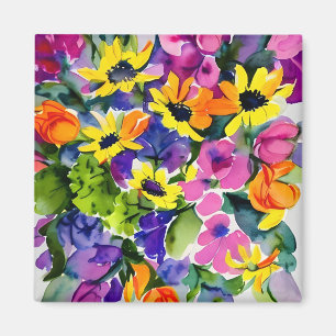 Farbenfrohe Wasserfarben Magnet