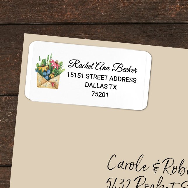 Farbenfrohe Wasserfarben und Grüne Adresse Adressaufkleber (Von Creator hochgeladen)