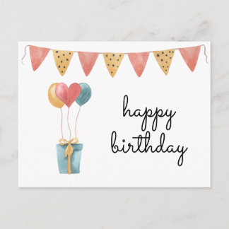 Farbenfrohe Wasserfarben zum Geburtstag Postkarte