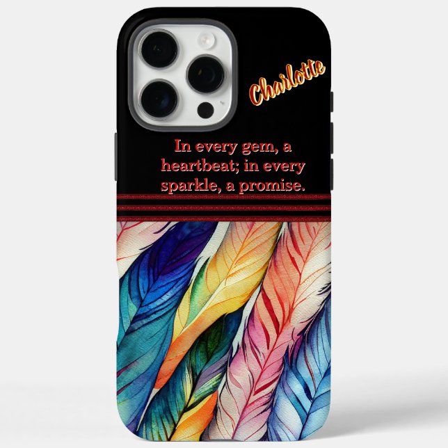 Farbenfrohe Wasserfarbenfedern in Harmonie Case-Mate iPhone Hülle (Rückseite)