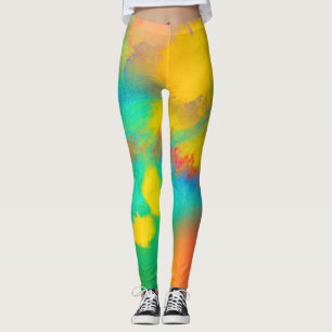 Farbenfrohe Wasserfarbengeflechte Leggings