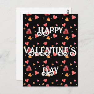 Farbenfrohe Wasserfarbenherzen Postkarte