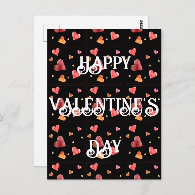 Farbenfrohe Wasserfarbenherzen Postkarte (Vorne/Hinten)