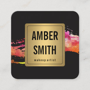 Farbenfrohe Wasserfarbenlackierung - Imitat Quadratische Visitenkarte
