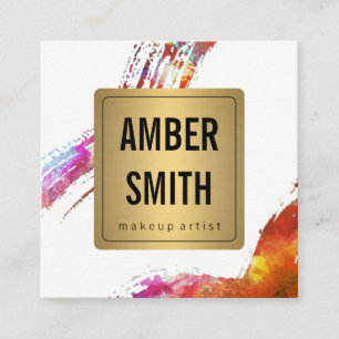 Farbenfrohe Wasserfarbenlackierung - Imitat Quadratische Visitenkarte