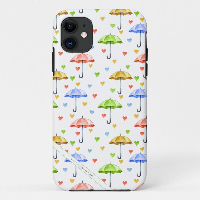 Farbenfrohe Wasserfarbenschirme und herabfallende  Case-Mate iPhone Hülle (Rückseite)