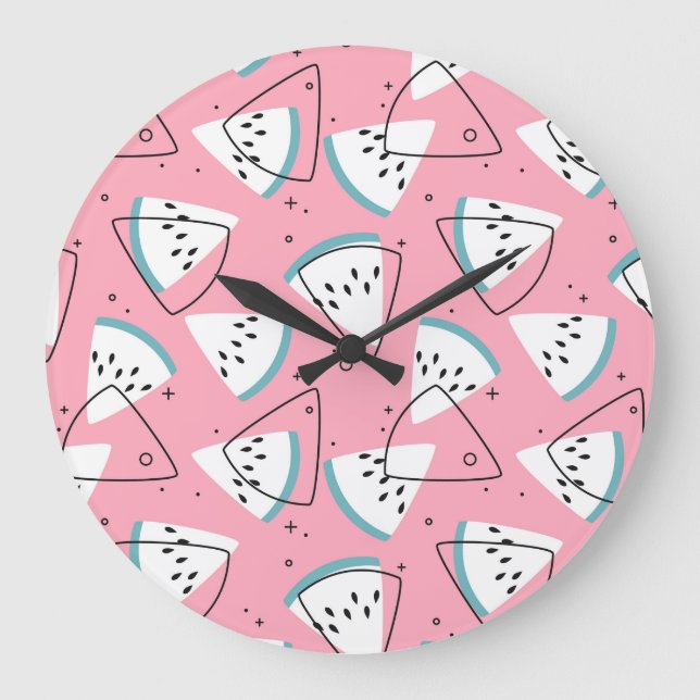 Farbenfrohe Wasserpfeife Wassermelonen Große Wanduhr (Vorderseite)