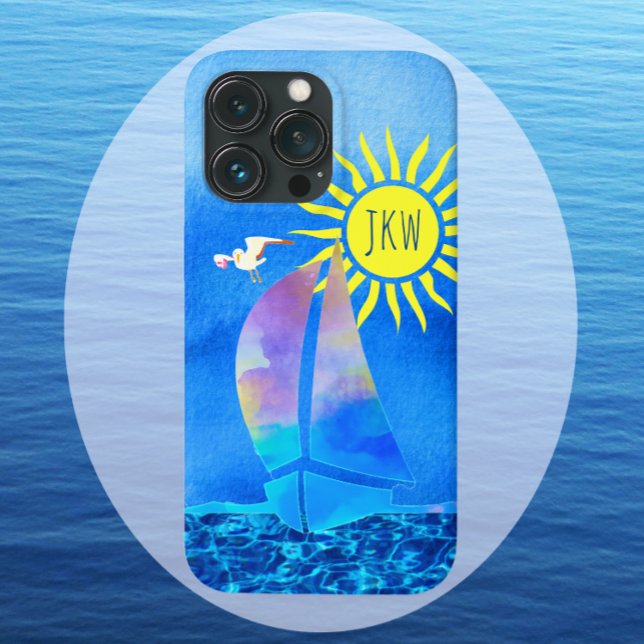 Farbenfrohe Wasserrutsche Sailboat Sun Seagull Wav Case-Mate iPhone Hülle (Von Creator hochgeladen)