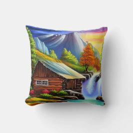 Farbenfrohe Watercolor Fantasy Tropische Malerei Kissen