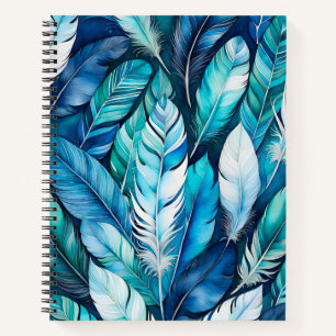 Farbenfrohe Watercolor Feather Art Spirituosen Not Notizbuch
